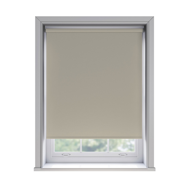 Unilux PVC Linen PVC roller blind fitted in a window