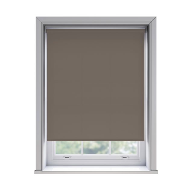 Splash Havanna light filtration roller blind fitted in a white sash window