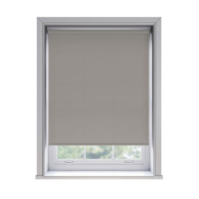 Splash Maylar light filtration roller blind fitted in a white sash window