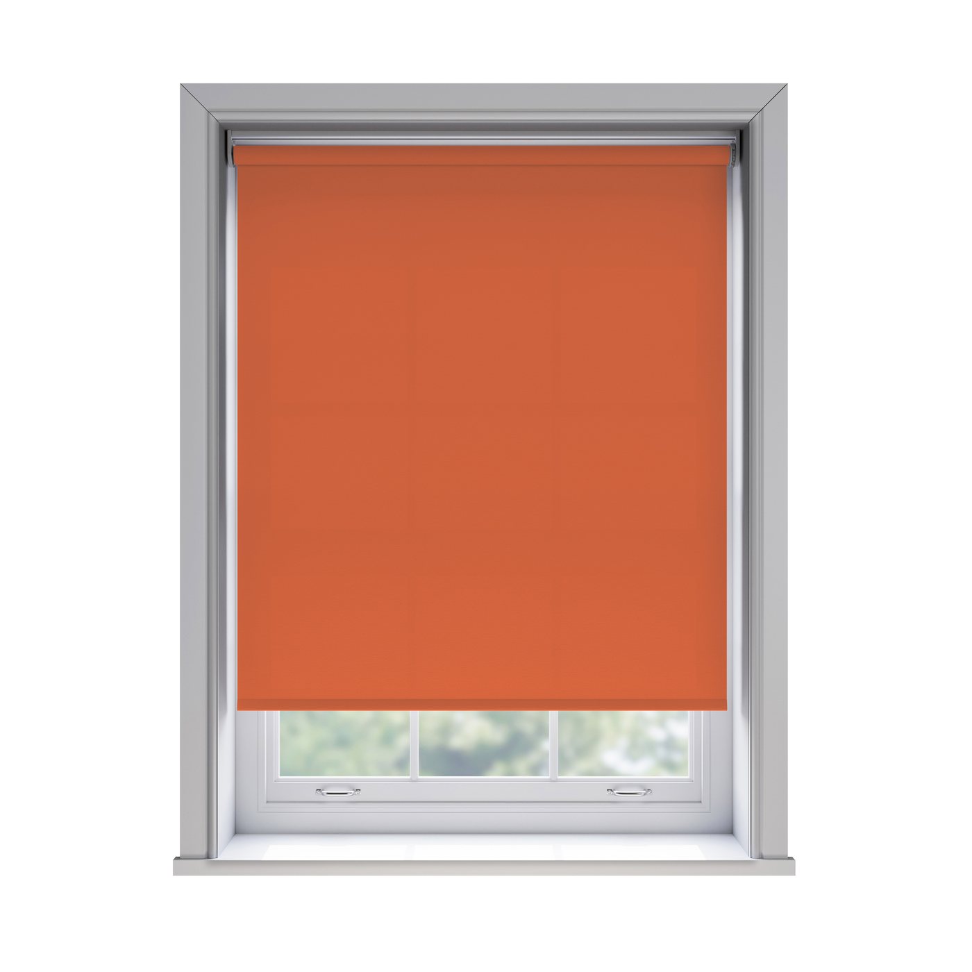 Splash Heat light filtration roller blind fitted in a white sash window