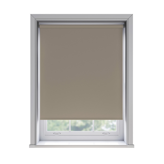 Bella Hessian blockout roller blind fitted in a window