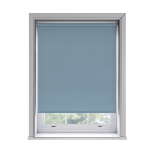 Splash Brittany light filtration roller blind fitted in a white sash window