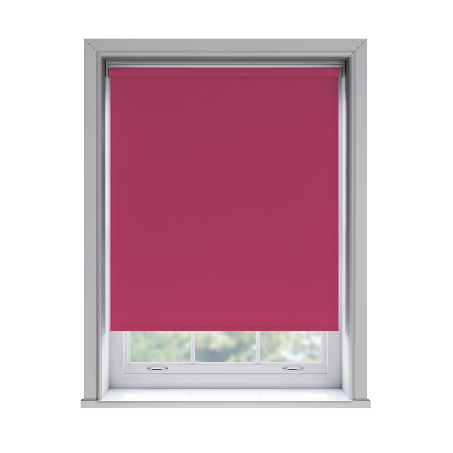 Bella Lipstick blockout roller blind fitted in a window