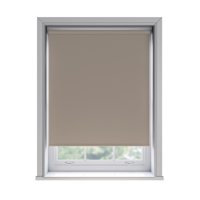 Bella Placid blockout roller blind fitted in a window