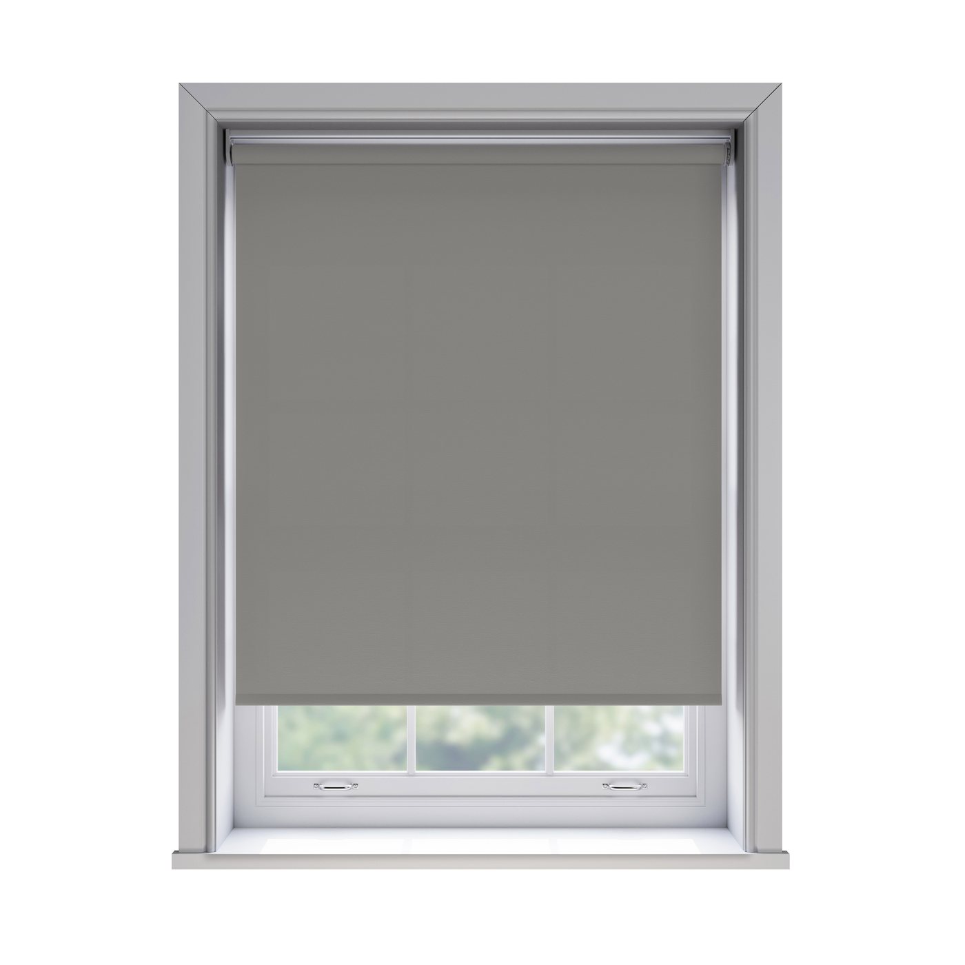 Splash Tropez light filtration roller blind fitted in a white sash window