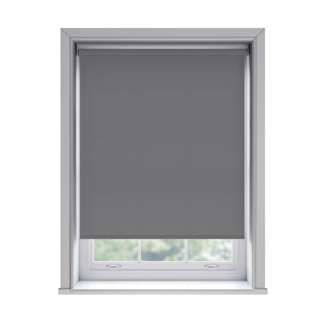 Splash Rock light filtration roller blind fitted in a white sash window