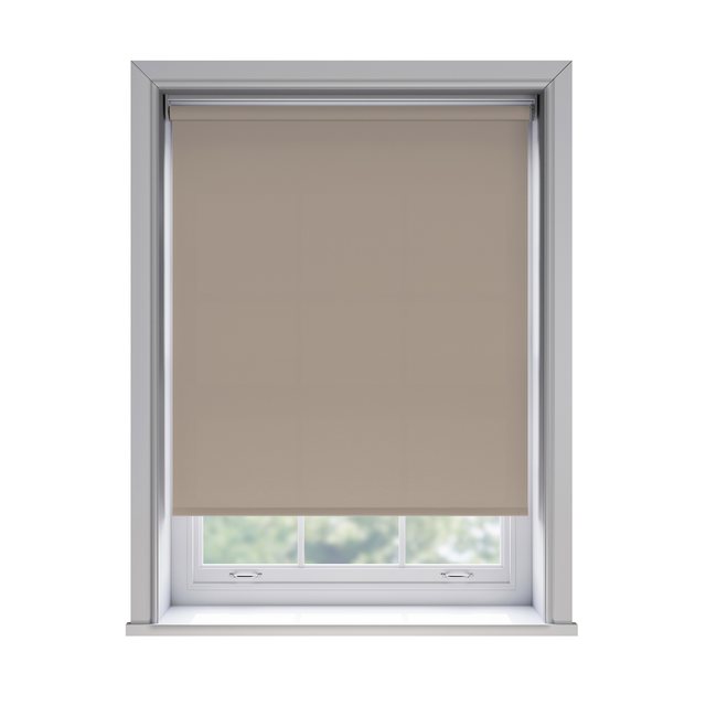 Splash Placid light filtration roller blind fitted in a white sash window