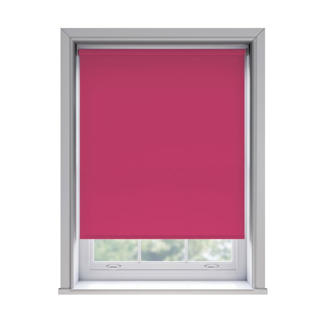 Splash Lipstick light filtration roller blind fitted in a white sash window