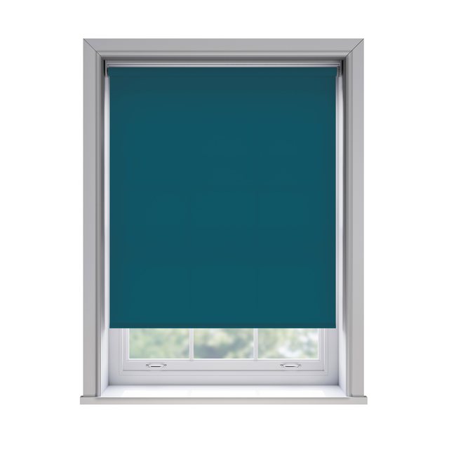 Splash Mambo light filtration roller blind fitted in a white sash window