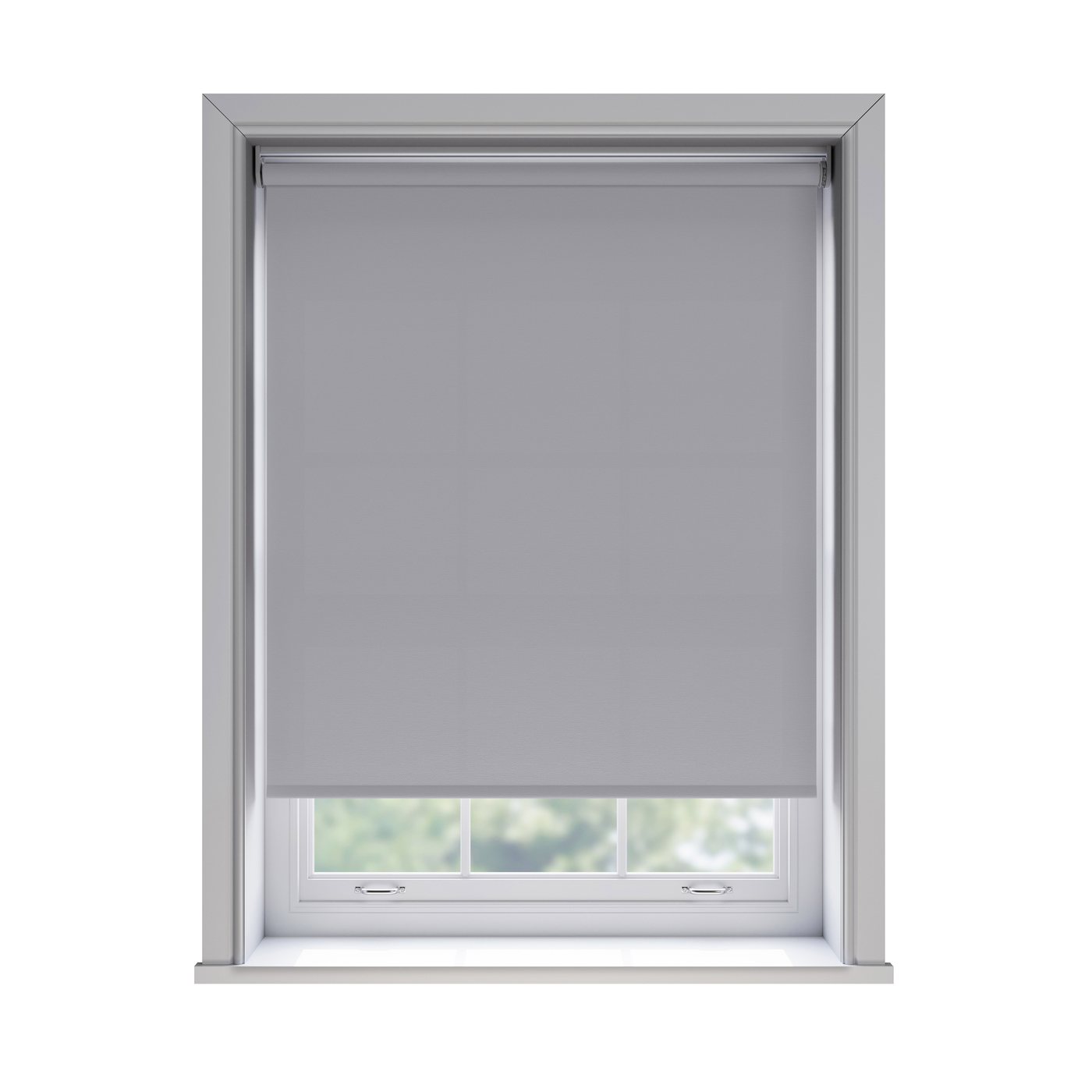 Splash Vellum light filtration roller blind fitted in a white sash window