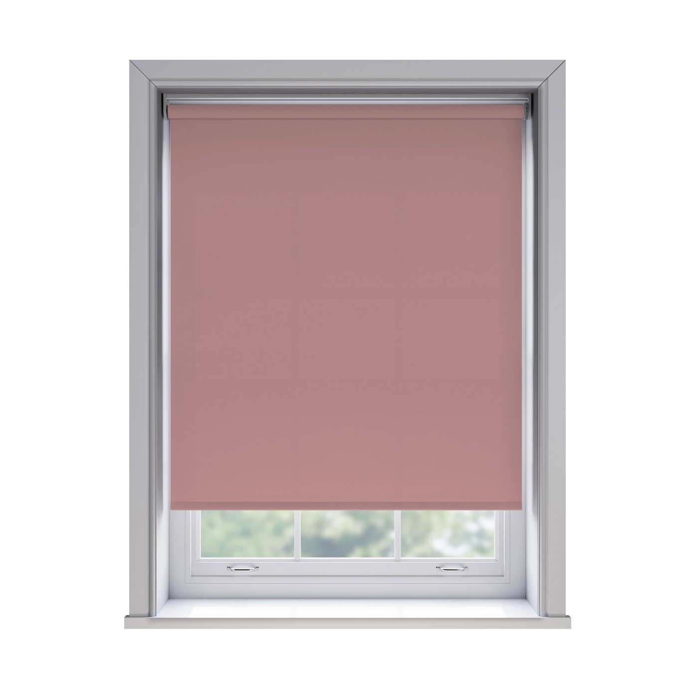 Splash Bossa light filtration roller blind fitted in a white sash window