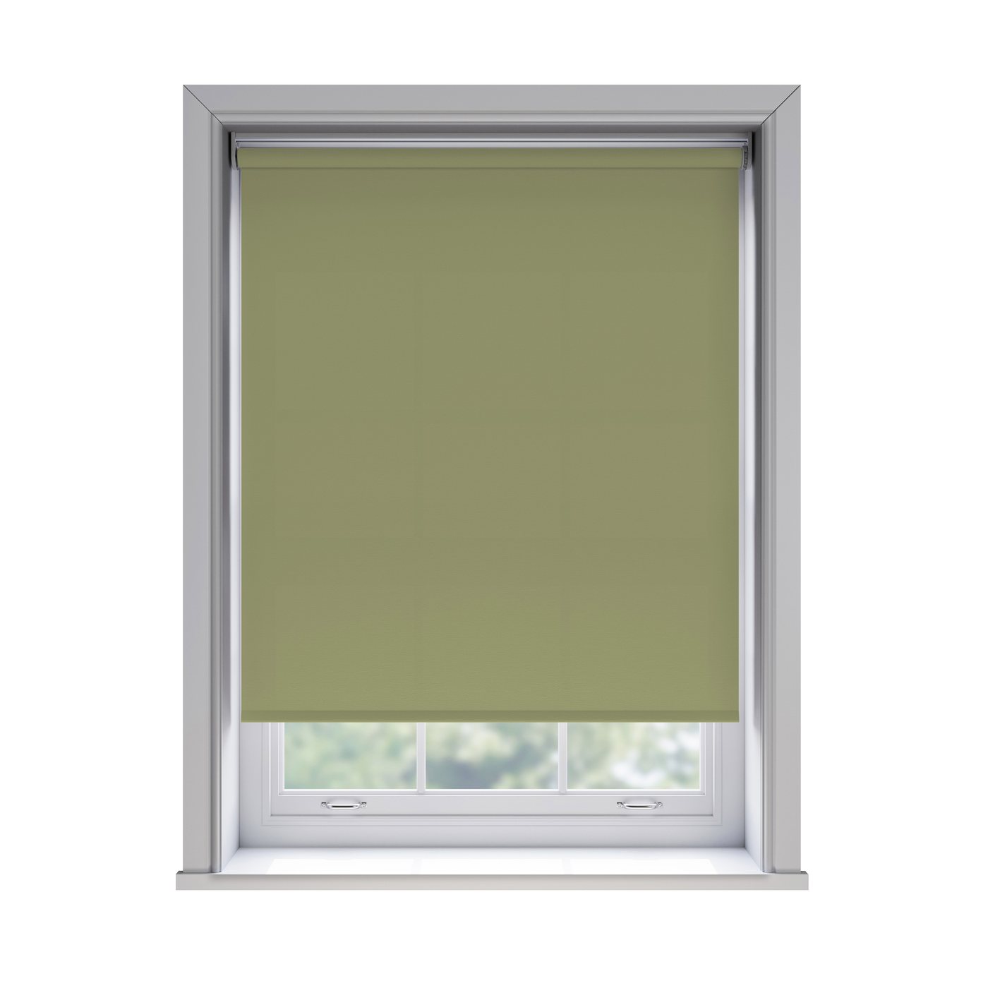 Splash Glade light filtration roller blind fitted in a white sash window