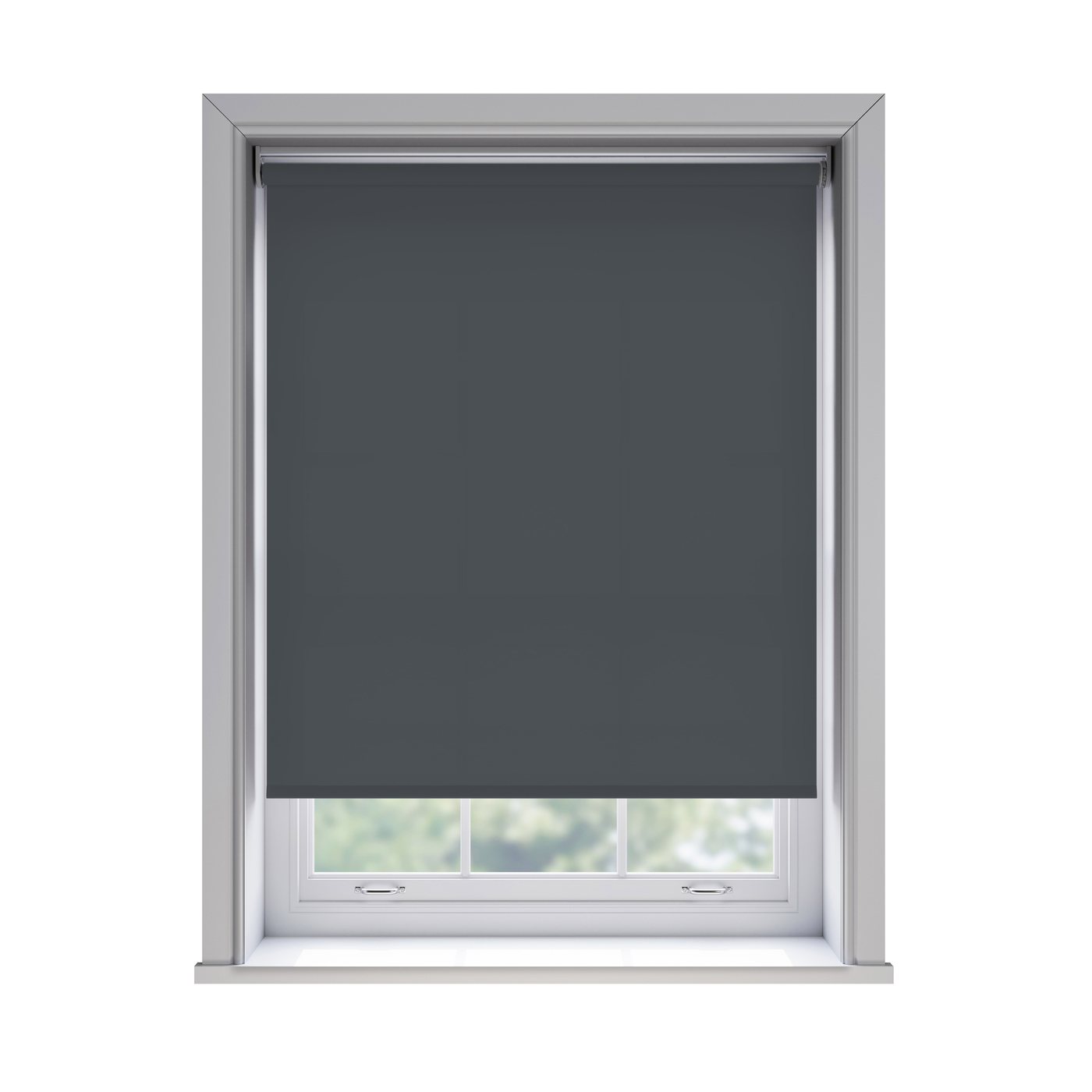 Splash Mono light filtration roller blind fitted in a white sash window